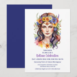Beltane Zomer Godin Bloemrijke Sabbat Feest Kaart
