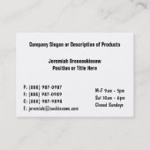 Belted Galloway Cattle Boerderij of Ranch Supply Visitekaartje (Achterkant)