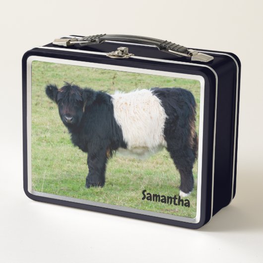 Belted Galloway Kalf Metalen Lunchbox (Voorkant)
