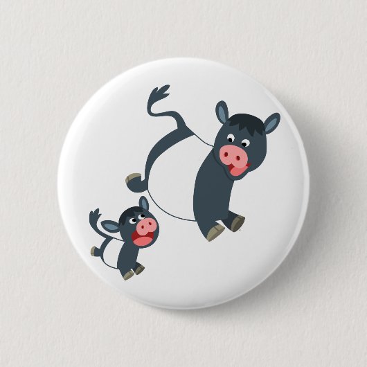 Belted Galloway Koe en Calf Button Badge afspelen (Voorkant)
