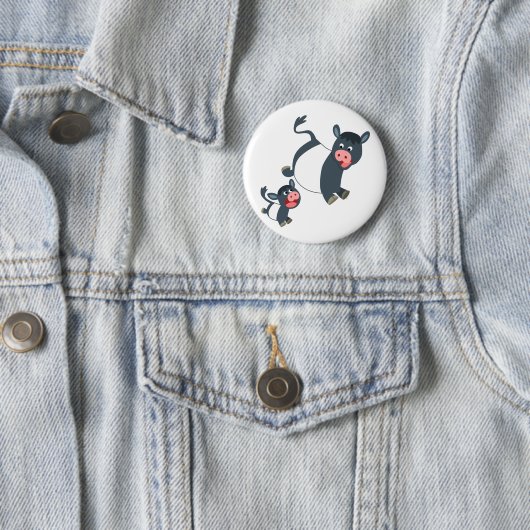 Belted Galloway Koe en Calf Button Badge afspelen (In situ)