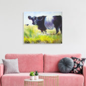 Belted Galloway Koe schilderij Canvas Afdruk (Insitu (Woonkamer))