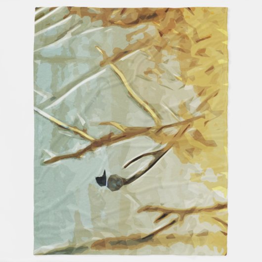 Belted Kingfisher bij Rivers Edge Abstract Fleece Deken (Voorkant)