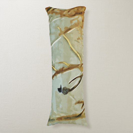 Belted Kingfisher bij Rivers Edge Abstract Lichaamskussen (Voorkant Verticaal)