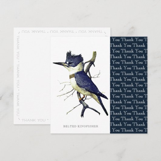 Belted Kingfisher Bird Lovers Artwork Custom Bedankkaart (Voorkant / Achterkant)
