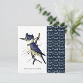 Belted Kingfisher Bird Lovers Artwork Custom Bedankkaart (Staand voorkant)