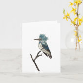 Belted Kingfisher Folded Note Card Kaart (Gele Bloem)