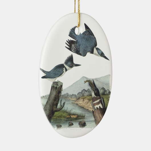 Belted Kingfisher, John Audubon Keramisch Ornament (Rechts)