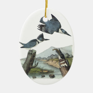 Belted Kingfisher, John Audubon Keramisch Ornament