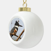 Belted Kingfisher Keramische Bal Ornament (Rechts)