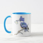 Belted Kingfisher - met vis - Collectie van vogels Mok (Links)