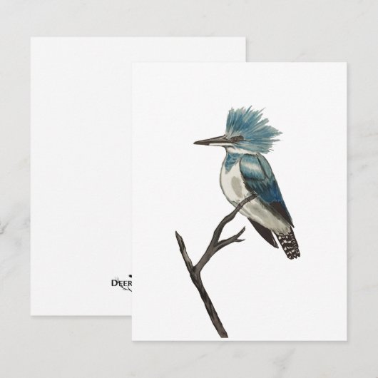 Belted Kingfisher Note Card Notitiekaartje (Voorkant / Achterkant)