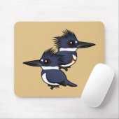 Belted Kingfisher paar Muismat (Met muis)