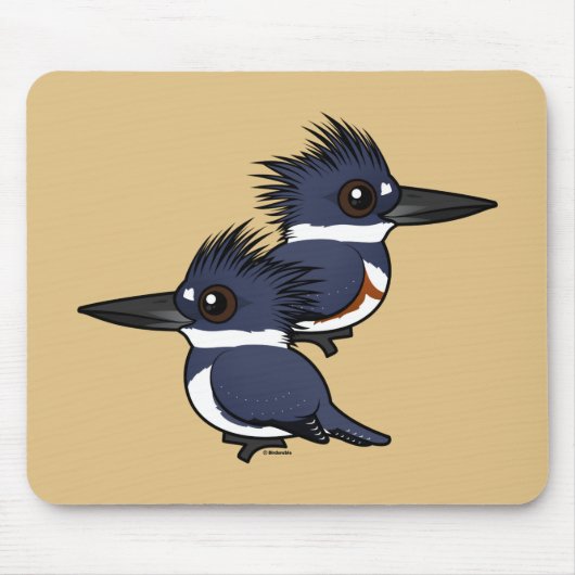 Belted Kingfisher paar Muismat (Voorkant)