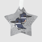 Belted Kingfisher paar Ornament (achterkant)