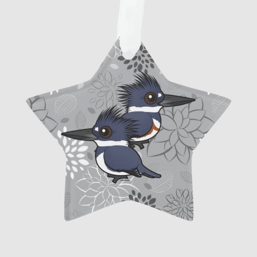 Belted Kingfisher paar Ornament (achterkant)