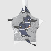 Belted Kingfisher paar Ornament (voorkant)