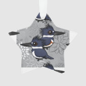 Belted Kingfisher paar Ornament (voorkant)