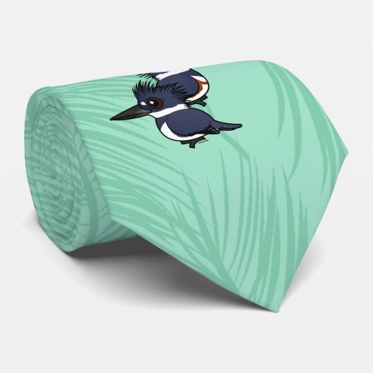 Belted Kingfisher paar Stropdas (Opgerold)