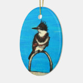 Belted Kingfisher schilderij Keramisch Ornament (Links)