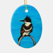 Belted Kingfisher schilderij Keramisch Ornament (Achterkant)