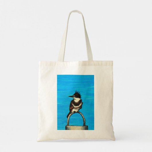 Belted Kingfisher schilderij Tote Bag (Achterkant)