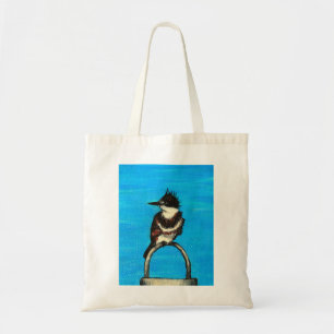 Belted Kingfisher schilderij Tote Bag