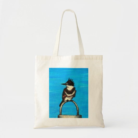 Belted Kingfisher schilderij Tote Bag (Voorkant)