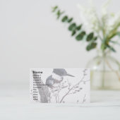 Beltende ijsvis (vrouw) visitekaartje (Staand voorkant)