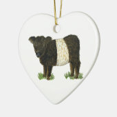 "Beltie" Belted Galloway Keramisch Ornament (Links)
