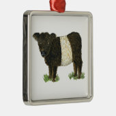 "Beltie" Belted Galloway Metalen Ornament (Rechts)