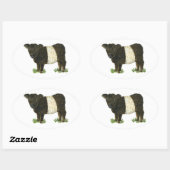 "Beltie" Belted Galloway Ovale Sticker (Vel)