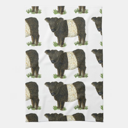 "Beltie" Belted Galloway Theedoek (Verticaal)