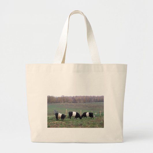 Beltie Cow Herd in Herfst Grote Tote Bag (Voorkant)