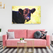 Beltie Koe Waterverf schilderen Belted Galloway Ar Canvas Afdruk (Insitu (Woonkamer))