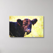 Beltie Koe Waterverf schilderen Belted Galloway Ar Canvas Afdruk (Voorkant)