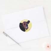 Beltie Koe Waterverf schilderen Belted Galloway Ar Ronde Sticker (Envelop)