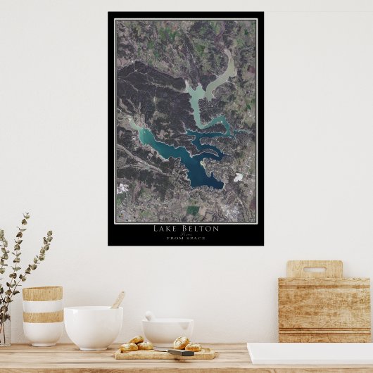 Belton Lake Texas Satellite Poster Map (Keuken)