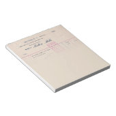 Belton Mills Belton, SC Receipt Notepad Notitieblok (Schuin)