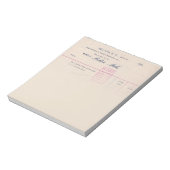 Belton Mills Belton, SC Receipt Notepad Notitieblok (Linkerzijde)