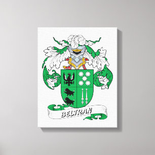 Beltran Family Crest Canvas Afdruk