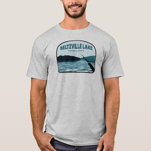 Beltzville Lake Pennsylvania Gevist Rod T-shirt (Voorkant)