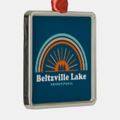 Beltzville Lake Pennsylvania Rainbow Metalen Ornament (Rechts)