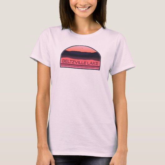 Beltzville Lake Pennsylvania Red Sunrise T-shirt (Voorkant)