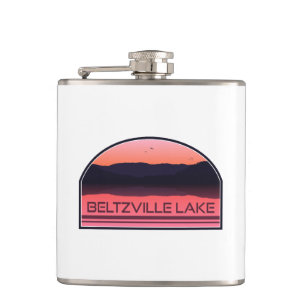 Beltzville Lake Pennsylvania Rode Zonsopgang Heupfles
