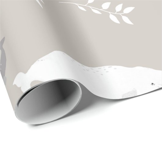 Beluga Baby walvis op afbeelding van pasteelgrijs Cadeaupapier (Rol Hoek)