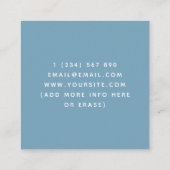 Beluga Baby Whale Pastel Blue Childcare Babysitter Vierkante Visitekaartje (Achterkant)