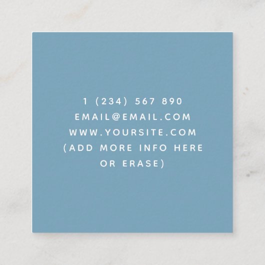 Beluga Baby Whale Pastel Blue Childcare Babysitter Vierkante Visitekaartje (Achterkant)