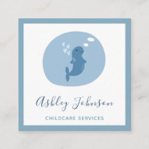 Beluga Baby Whale Pastel Blue Childcare Babysitter