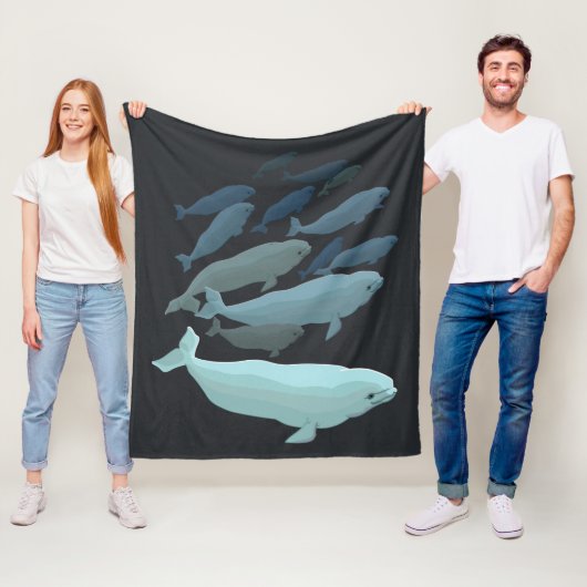 Beluga Blanket Beluga Whale Art Fleece Blanket Deken (In situ)
